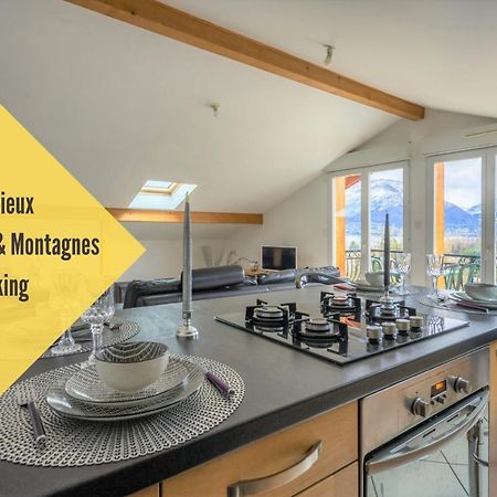 Cabana & Panorama Lac Annecy -Parking & Terrasse Sévrier Екстериор снимка