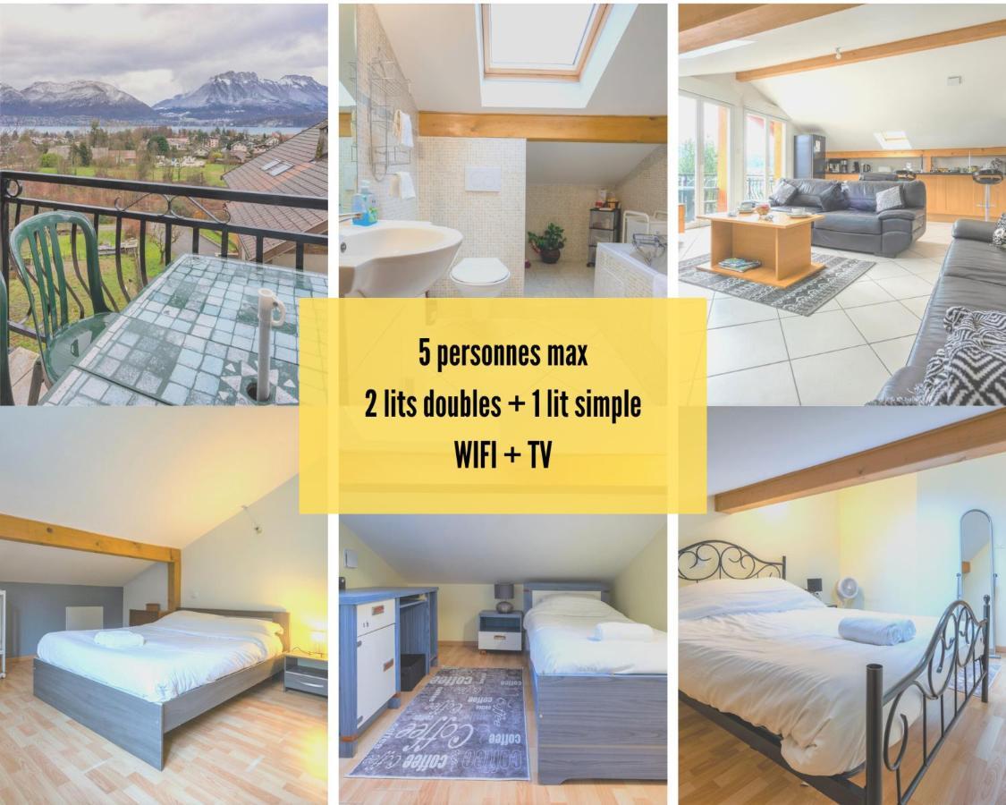 Cabana & Panorama Lac Annecy -Parking & Terrasse Sévrier Екстериор снимка